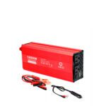 INVERSOR DE VOLTAJE POWER INVERTER 1000W 12VDC A 120V 2 TOMAS 2 USB ROJO